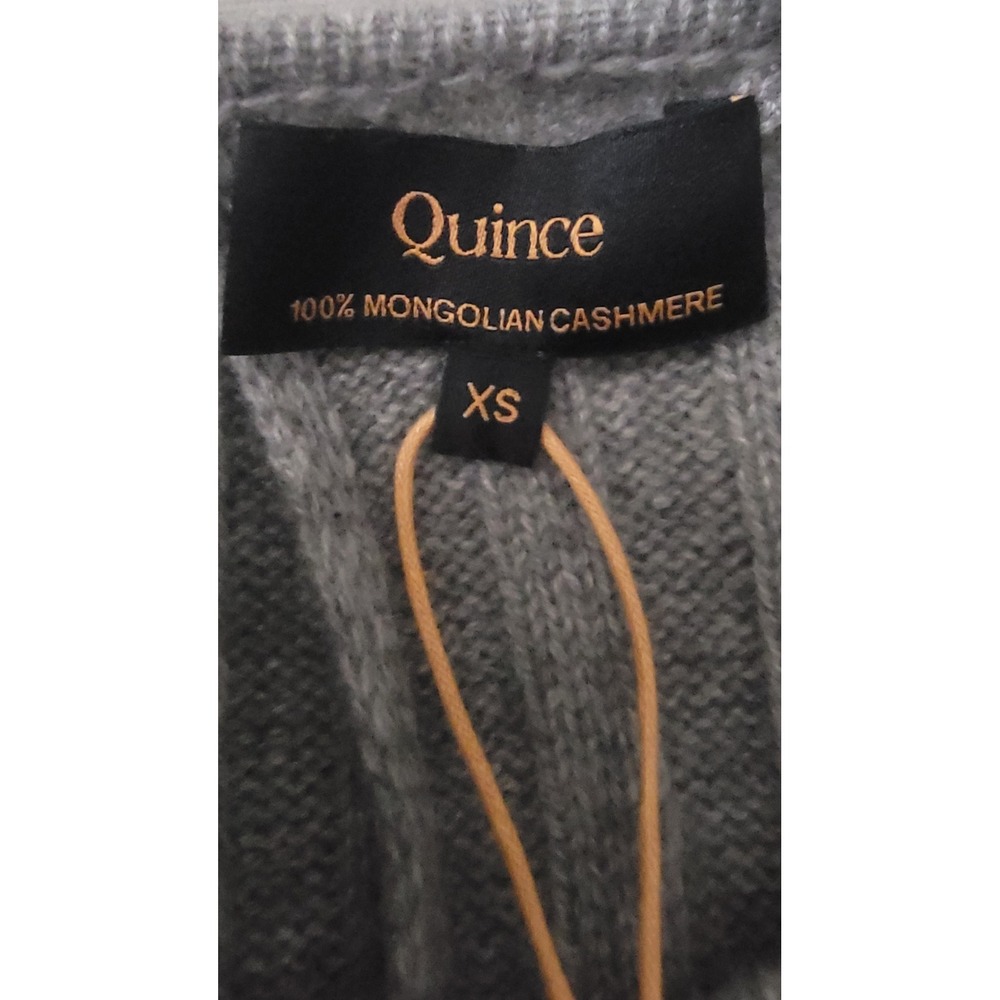 Quince Mongolian Cashmere Ribbed Knit Midi Dress Gray XS C:32-33 L45.5 H35-36 - Picture 3 of 5